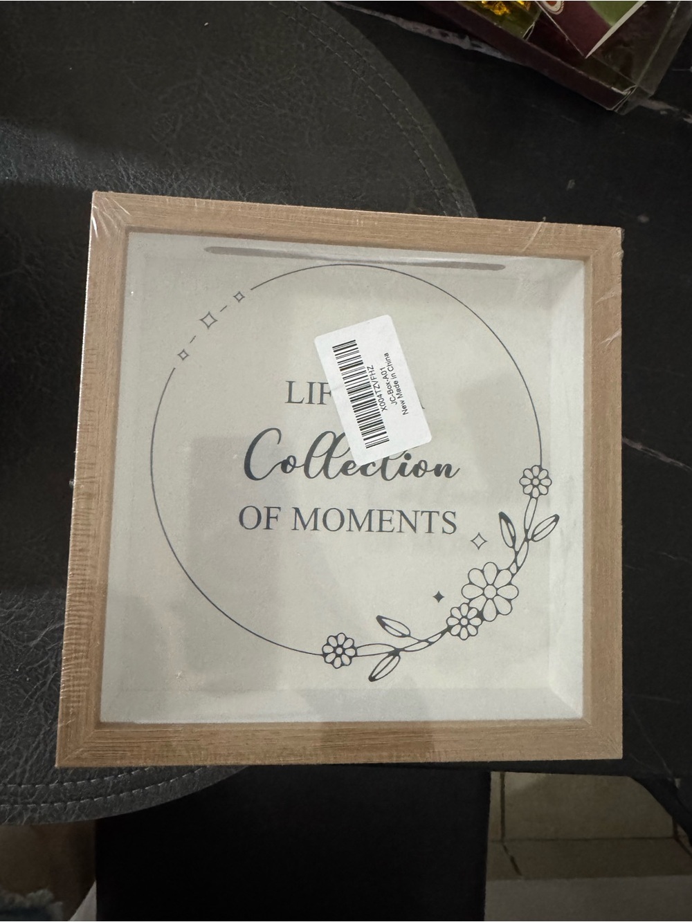 Amazon Natural Wood Picture Frame with Floral Script Accents